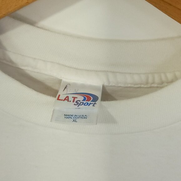 Vintage Patriotic Flag Graphic T-Shirt Men's XL LAT Sport Red White Blue USA - Picture 7 of 11